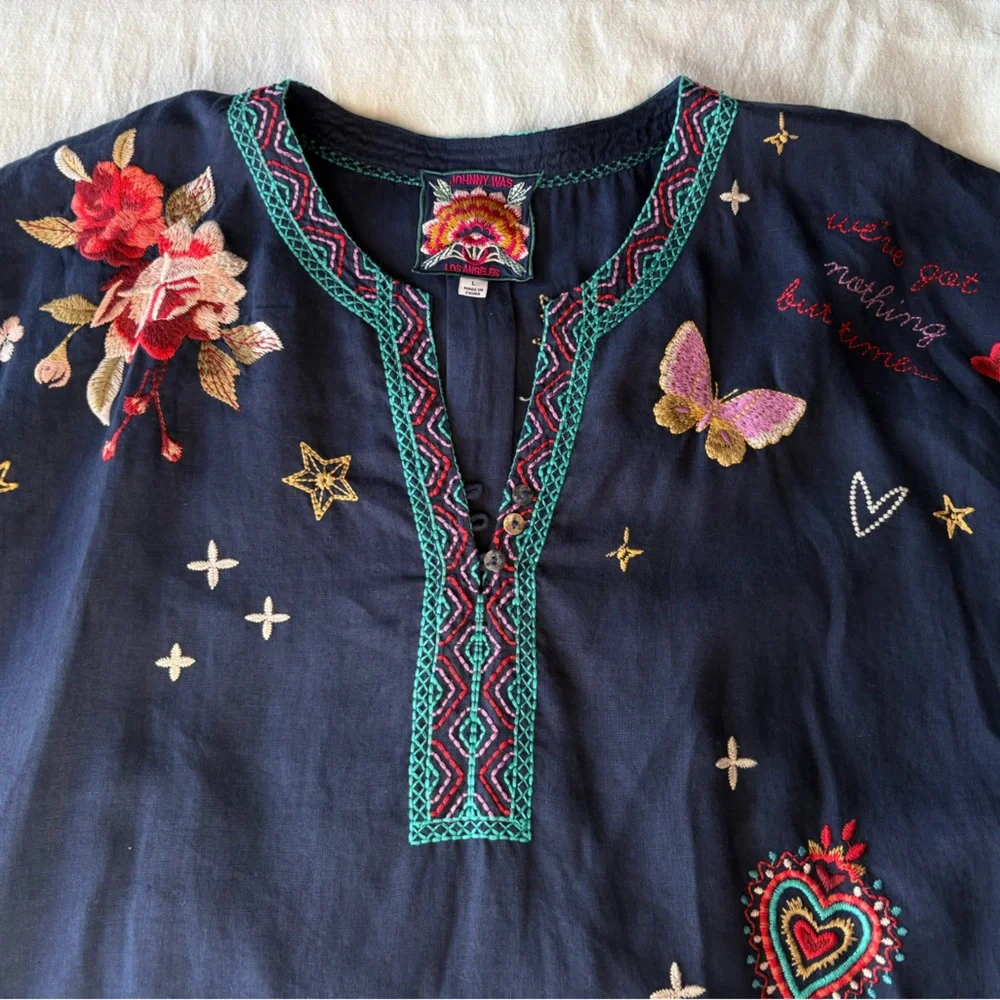 Johnny Was Flawed Dress Tunic Flaws - Picture 10 of 16